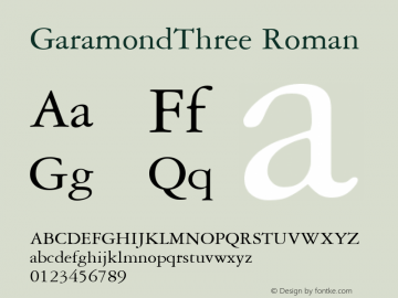 GaramondThree Roman Version 1.00图片样张