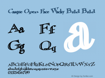 Casque Open Face Wacky Bold Bold Macromedia Fontographer 4.1 6/29/96图片样张
