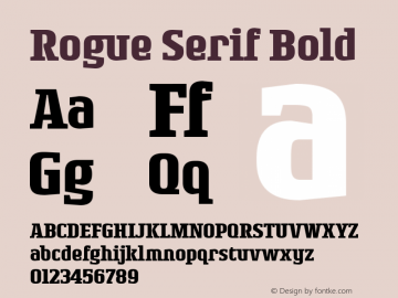 Rogue Serif Bold Macromedia Fontographer 4.1.5 11/26/04图片样张