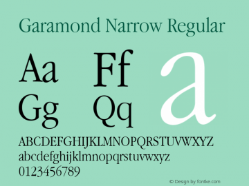 Garamond Narrow Regular 001.022图片样张