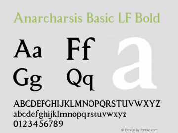 Anarcharsis Basic LF Bold Macromedia Fontographer 4.1.5 11/6/2002图片样张