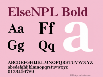 ElseNPL Bold Version 1.00图片样张