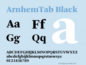ArnhemTab Black 001.000 Font Sample