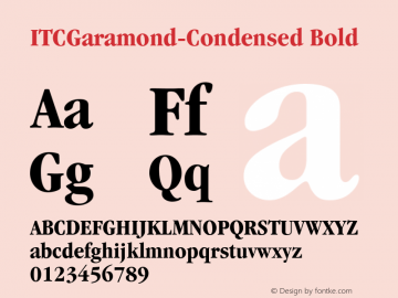 ITCGaramond-Condensed Bold Version 1.00图片样张