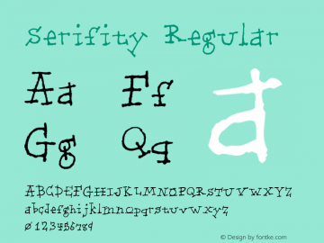 Serifity Regular Macromedia Fontographer 4.1.3 3/16/97 Font Sample