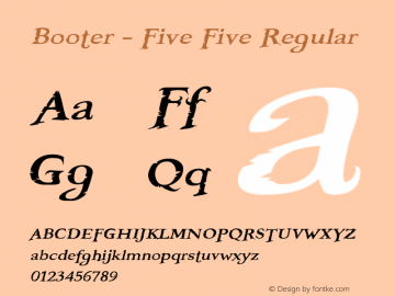 Booter - Five Five Regular 2.00aMM Font Sample