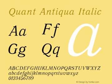 Quant Antiqua Italic 001.001图片样张