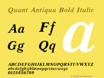 Quant Antiqua Bold Italic 001.001 Font Sample