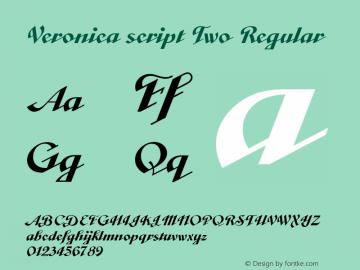 Veronica script Two Regular Version 1.000 2007 initial release Font Sample