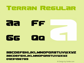 Terran Regular Version 1.0; 2013 Font Sample