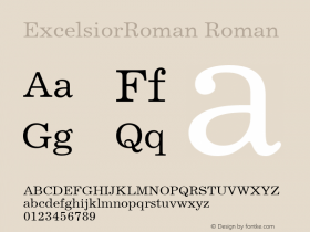 ExcelsiorRoman Roman Version 1.00 Font Sample