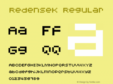 Redensek Regular Macromedia Fontographer 4.1.3 8/18/00 Font Sample