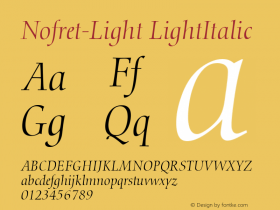 Nofret-Light LightItalic Version 1.00图片样张