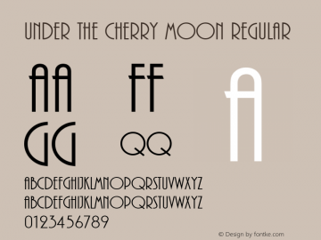 Under The Cherry Moon Regular Version 1.05 1994 Font Sample