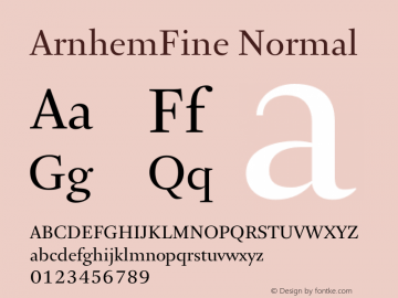 ArnhemFine Normal 001.000 Font Sample