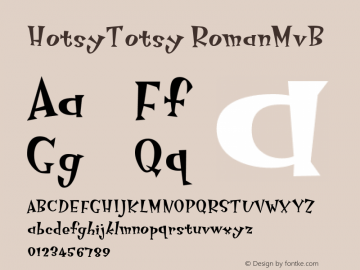 HotsyTotsy RomanMvB Macromedia Fontographer 4.1 5/2/03图片样张