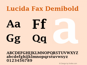 Lucida Fax Demibold Version 1.50 Font Sample
