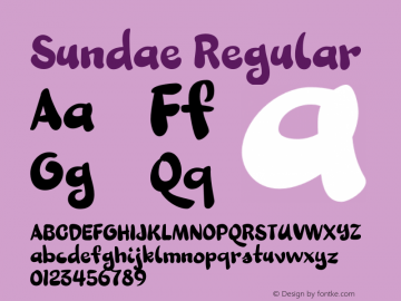 Sundae Regular Version 1.000;PS 001.000;hotconv 1.0.38 Font Sample