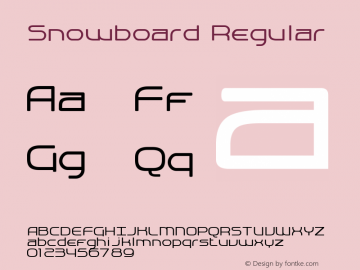 Snowboard Regular Macromedia Fontographer 4.1.4 4/8/99 Font Sample