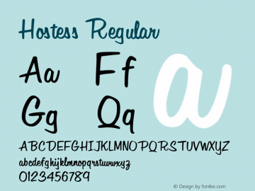 Hostess Regular Macromedia Fontographer 4.1 6-8-99图片样张