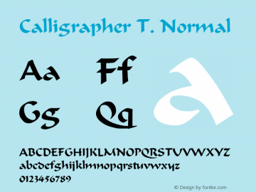 Calligrapher T. Normal 1.0 Font Sample