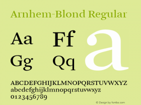 Arnhem-Blond Regular 001.000 Font Sample