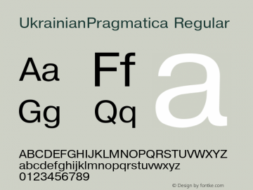 UkrainianPragmatica Regular 001.000图片样张