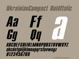 UkrainianCompact BoldItalic 001.000 Font Sample