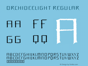 OrchideeLight Regular Macromedia Fontographer 4.1.2 22.09.2006 Font Sample