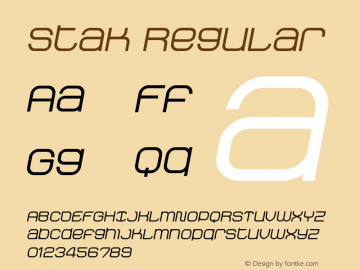 Stak Regular 001.001 Font Sample