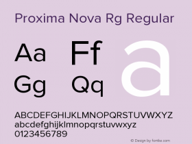 Proxima Nova Rg Regular Version 1.101;PS 001.001;hotconv 1.0.38 Font Sample