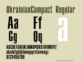 UkrainianCompact Regular 001.000 Font Sample