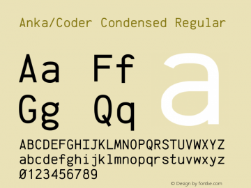 Anka/Coder Condensed Regular Version 001.000图片样张