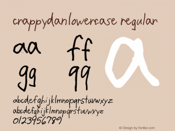 CrappyDanLowercase Regular Macromedia Fontographer 4.1.5 10/23/01图片样张