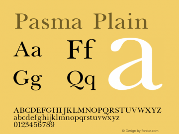 Pasma Plain 001.001 Font Sample