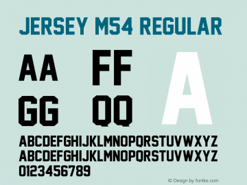 Jersey M54 Font,JerseyM54 Font|Jersey M54 Version 1.01 June 21, 2010 Font-TTF Font/Uncategorized