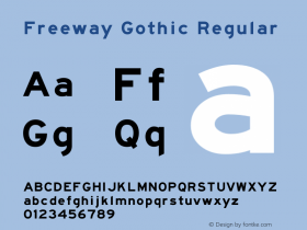 Freeway Gothic Regular 1.0055 Font Sample