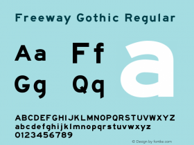 Freeway Gothic Regular 1.0055 Font Sample