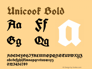 Unicook Bold Version 2010-03-17 Font Sample