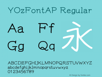 YOzFontAP Regular Version 13.0 Font Sample