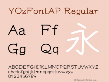 YOzFontAP Regular Version 13.0 Font Sample
