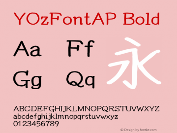 YOzFontAP Bold Version 13.04图片样张