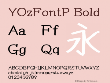 YOzFontP Bold Version 13.0 Font Sample