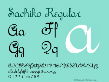 Sachiko Regular Version 1.00 March 14, 2010, initial release Font Sample