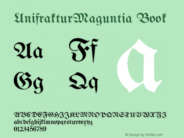 UnifrakturMaguntia Book Version 2010-03-19 Font Sample