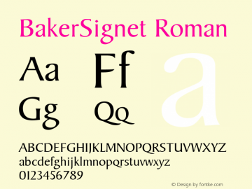 BakerSignet Roman Version 1.00图片样张