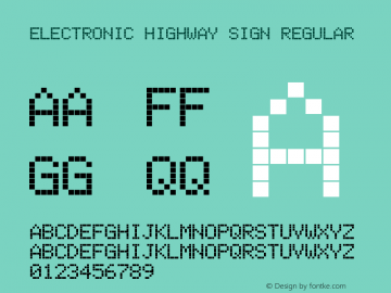 Electronic Highway Sign Regular 1.000 Font Sample