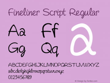 Fineliner Script Regular 1.000 Font Sample