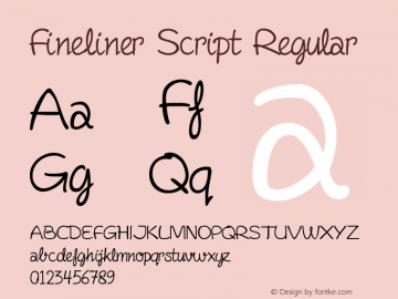 Fineliner Script Regular 1.001 Font Sample