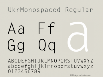 UkrMonospaced Regular v1.0k Font Sample